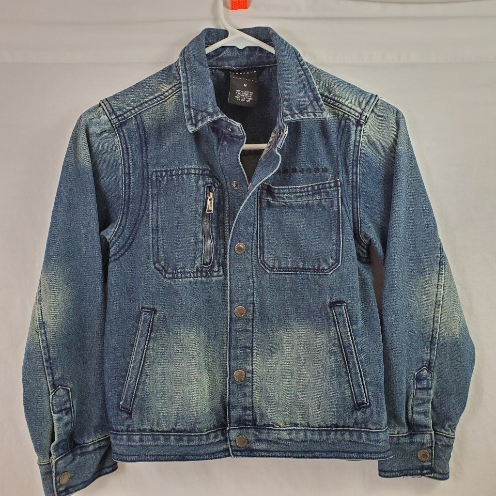 Seanjohn Distressed Denim Jacket Blue Medium 693